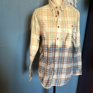 Upcycled Hand Bleached Flannel Shirt